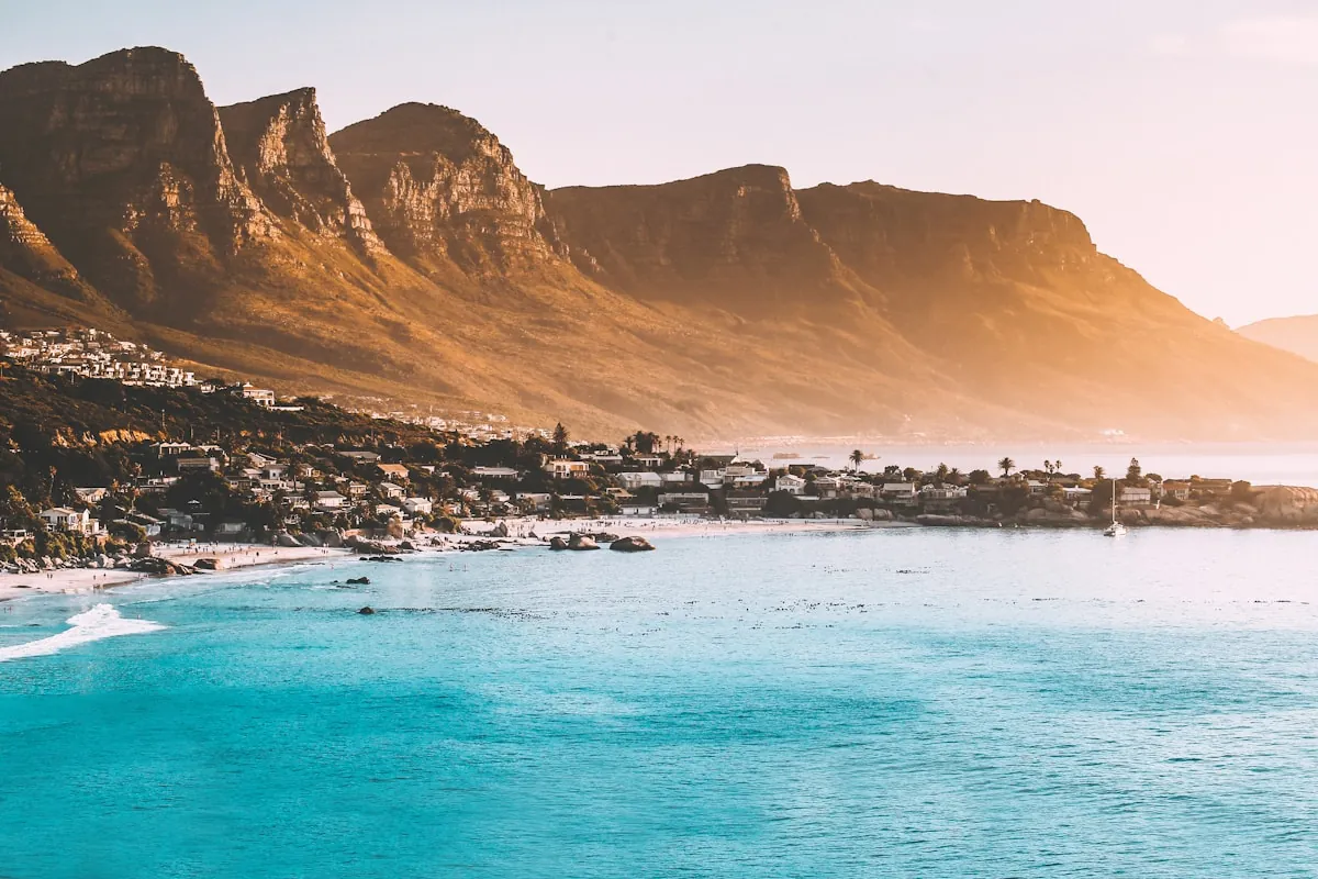 Vista de Cape Town e montanhas na África do Sul